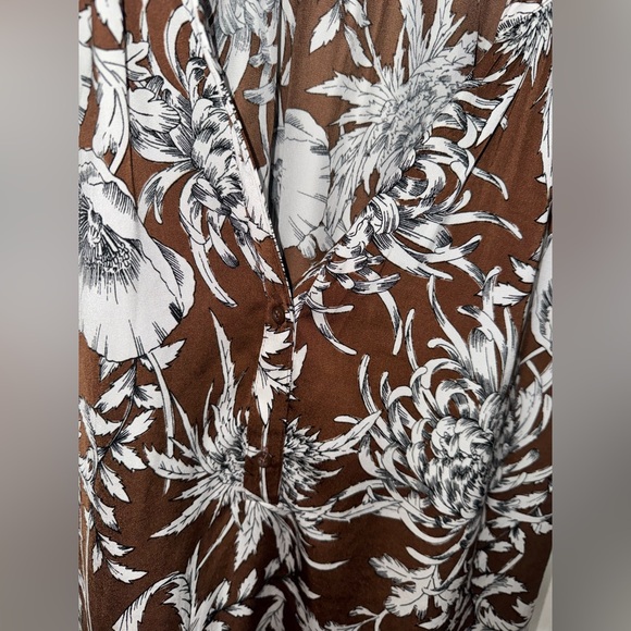 Worn one time only chocolate button neck blouse - Picture 7 of 8